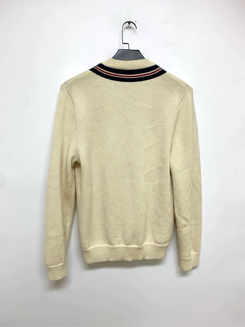 Gucci Gucci Beige V-Neck Knit Sweater with Embroidery-dmc Size US M / EU 48-50 / 2 - 2 Thumbnail