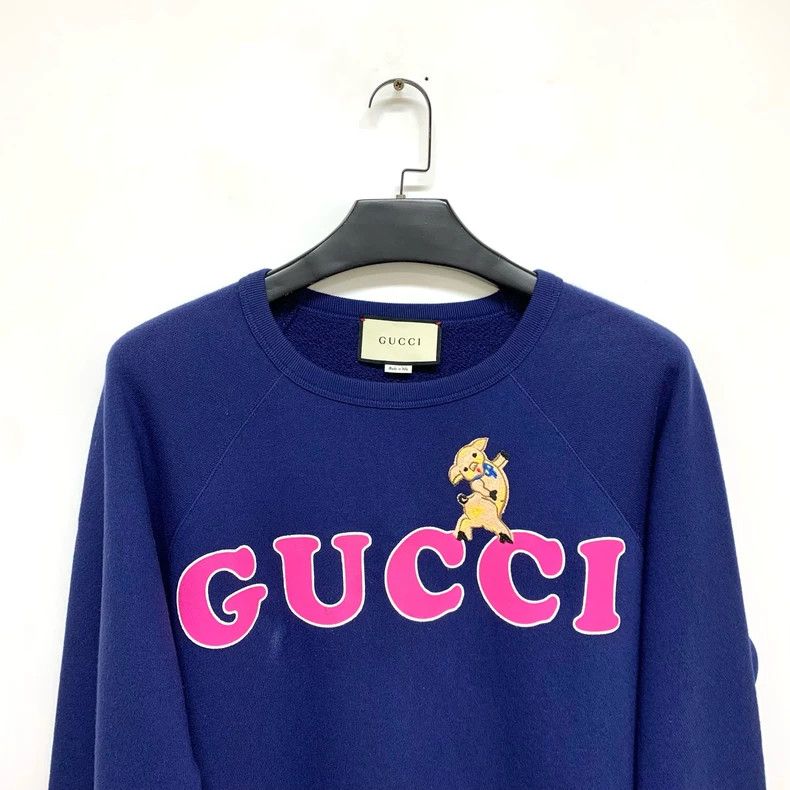 Gucci Gucci Blue Embroidered Logo Sweatshirt-dmc Size US M / EU 48-50 / 2 - 5 Thumbnail