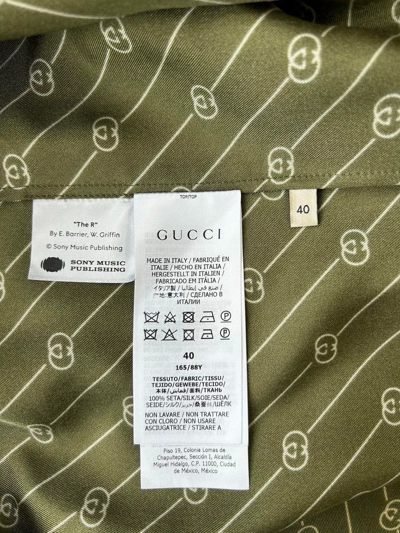 Gucci Gucci Long Sleeve Silk Shirt with Logo-dmc Size US M / EU 48-50 / 2 - 4 Thumbnail