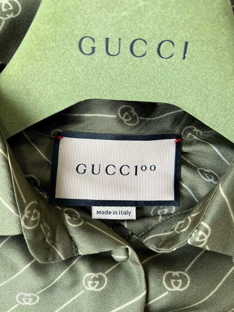 Gucci Gucci Long Sleeve Silk Shirt with Logo-dmc Size US M / EU 48-50 / 2 - 3 Thumbnail