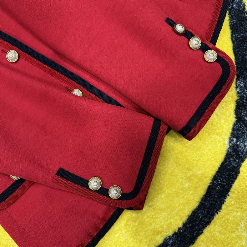 Gucci Red Multi-Pocket Button Jacket by Gucci-dmc Size US M / EU 48-50 / 2 - 5 Thumbnail
