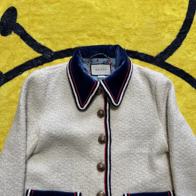 Gucci Gucci Ivory Lion Head Button Wool Coat-dmc Size US M / EU 48-50 / 2 - 3 Thumbnail