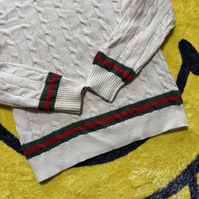 Gucci Gucci Red Green Striped Cable Knit Sweater-dmc Size US S / EU 44-46 / 1 - 4 Thumbnail