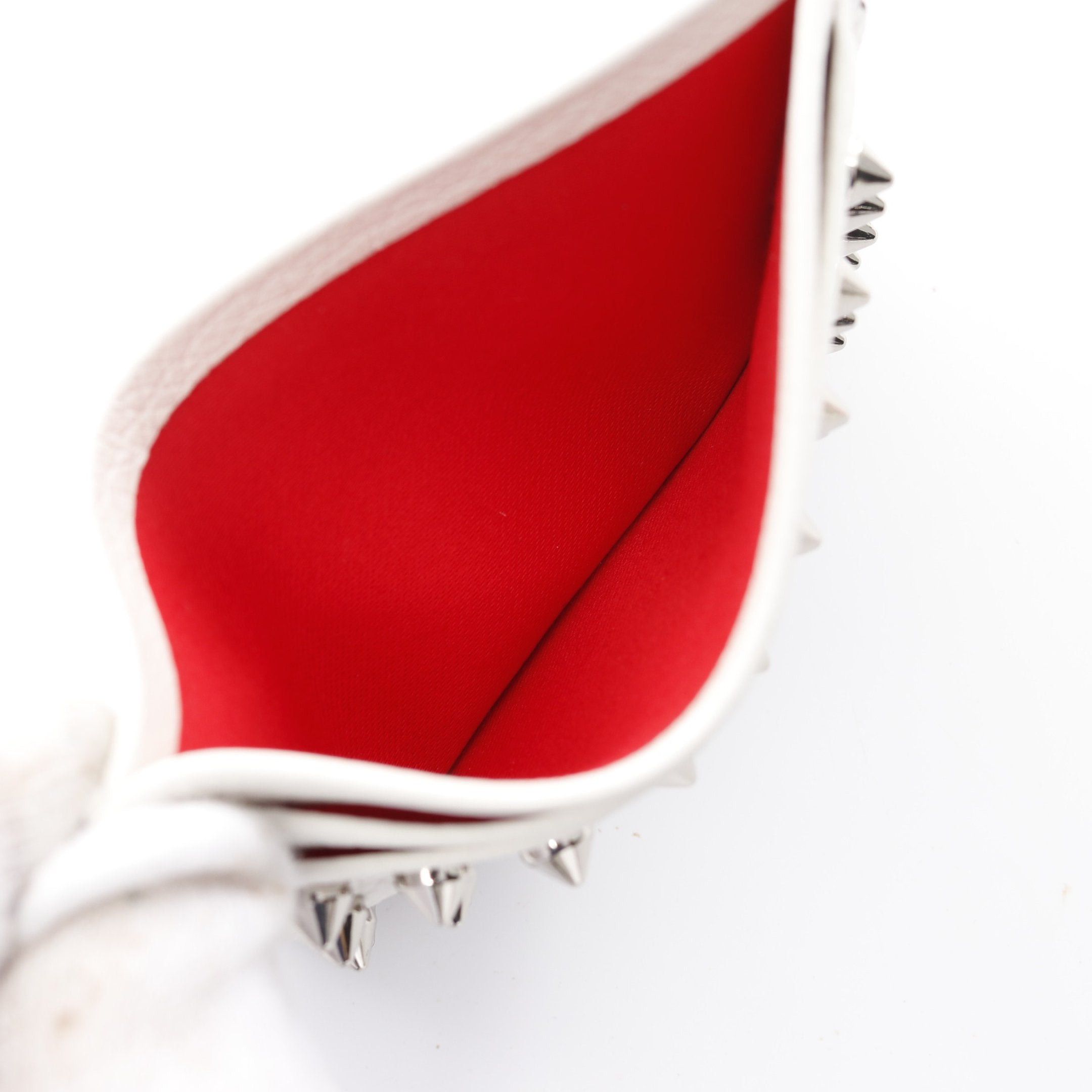 Christian Louboutin Christian Louboutin M Kios Card Holder Case Spike Studs Leather White Size ONE SIZE - 3 Thumbnail