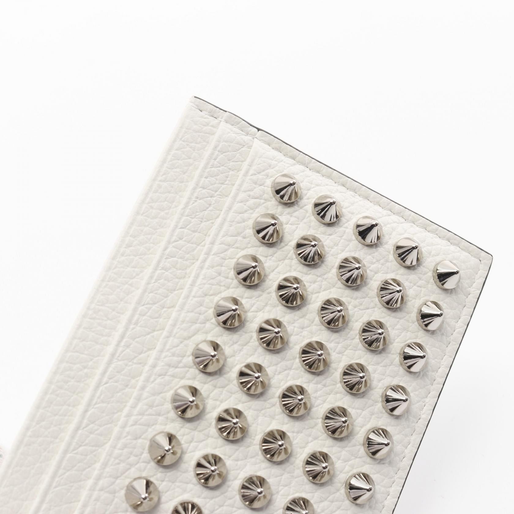 Christian Louboutin Christian Louboutin M Kios Card Holder Case Spike Studs Leather White Size ONE SIZE - 5 Thumbnail