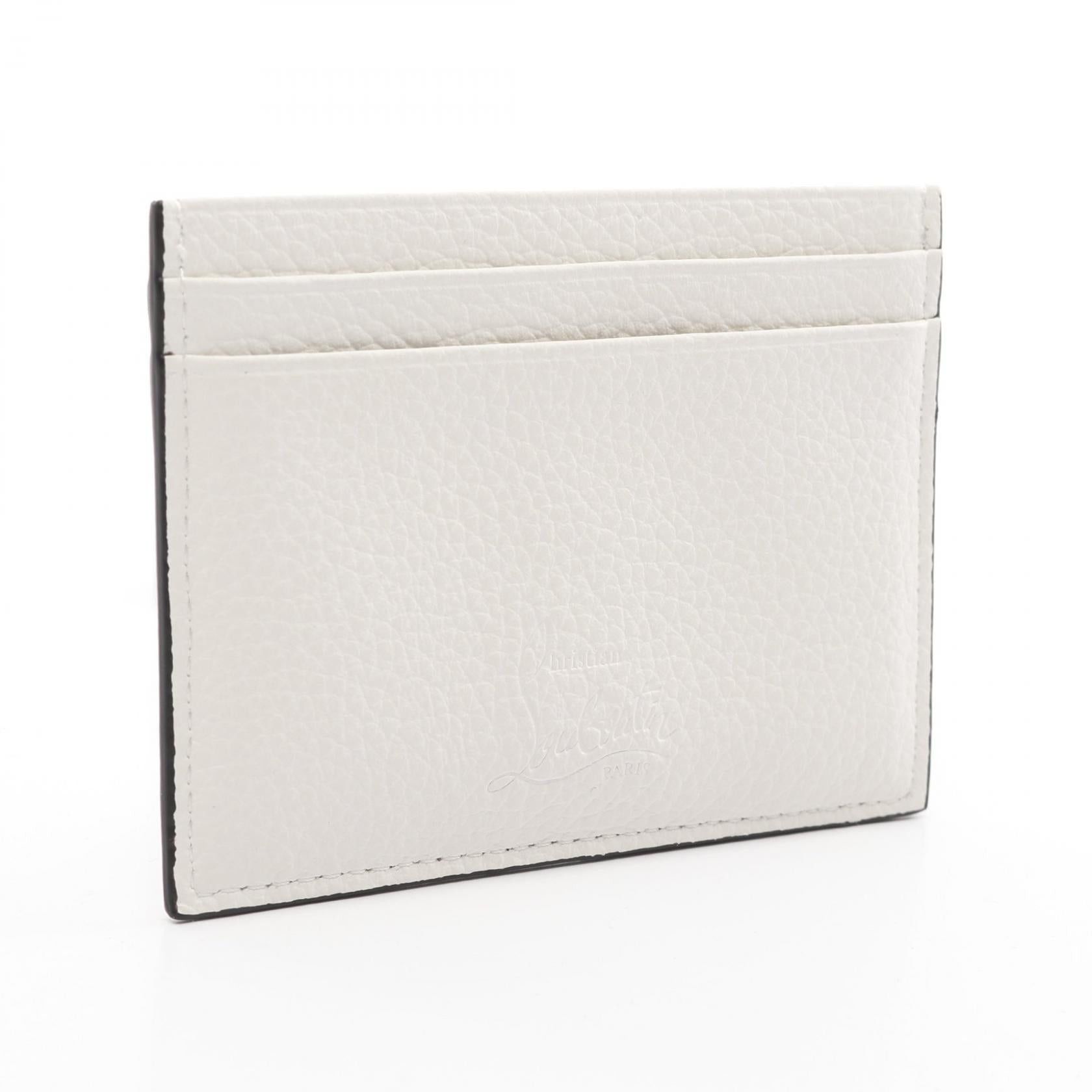 Christian Louboutin Christian Louboutin M Kios Card Holder Case Spike Studs Leather White Size ONE SIZE - 2 Thumbnail