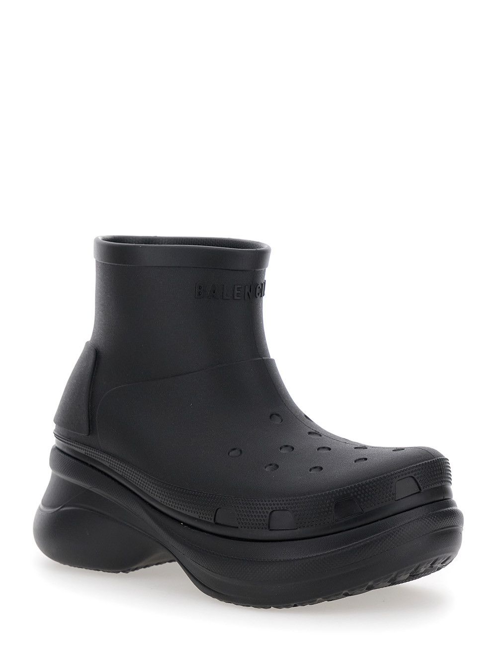 Balenciaga 'Crocs' Black Ankle Boots with Embossed Logo on the Front in Tech Fabric Man Size US 11 / EU 44 - 2 Thumbnail