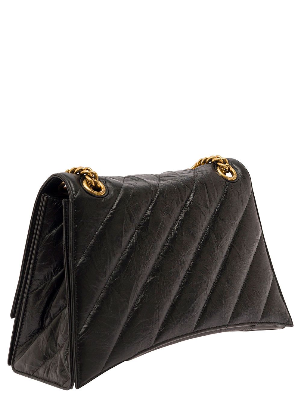 Balenciaga 'Crush Media' Black Quilted Cross Body Bag in Leather Woman Size ONE SIZE - 2 Thumbnail