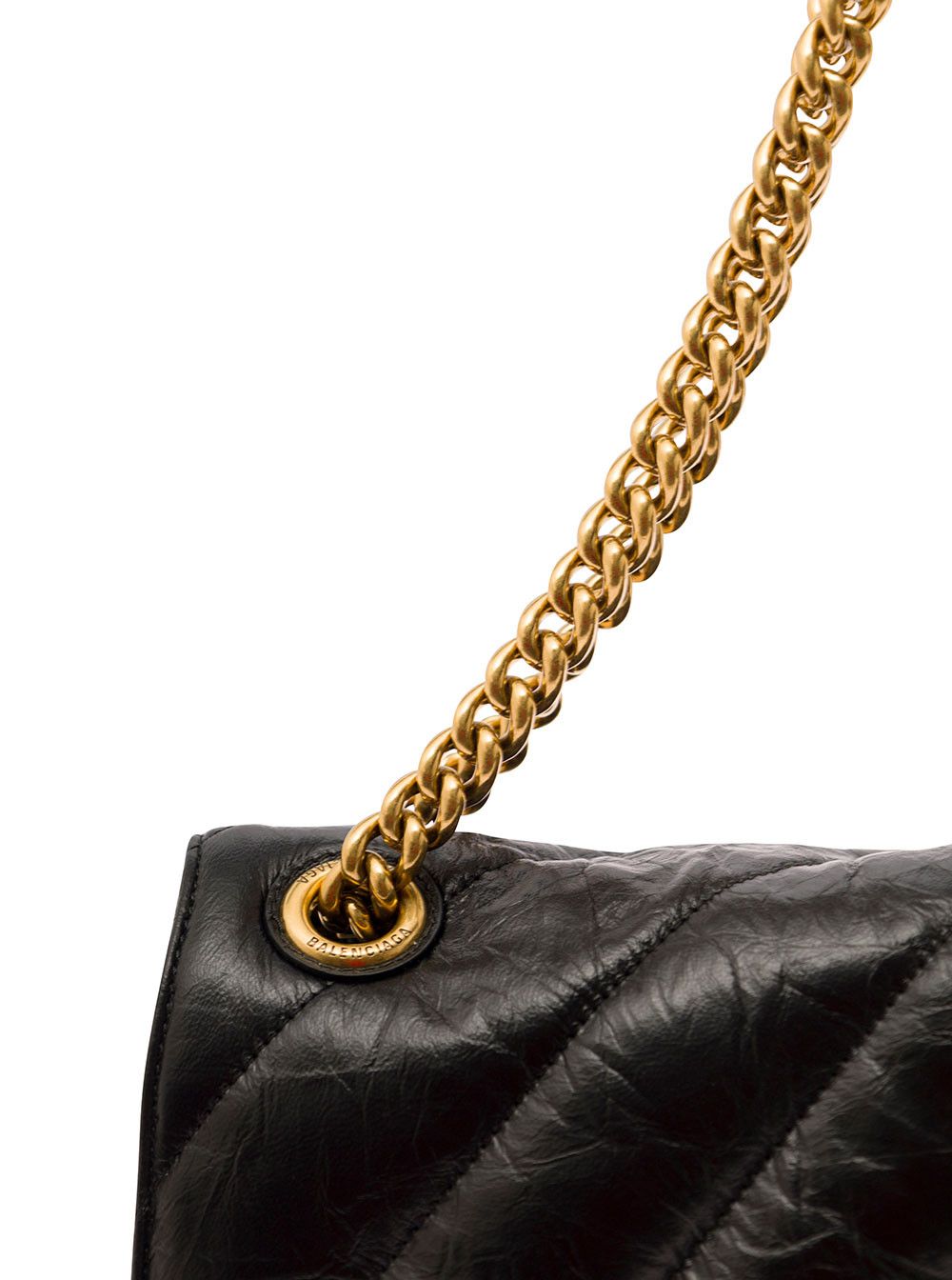 Balenciaga 'Crush Media' Black Quilted Cross Body Bag in Leather Woman Size ONE SIZE - 3 Thumbnail