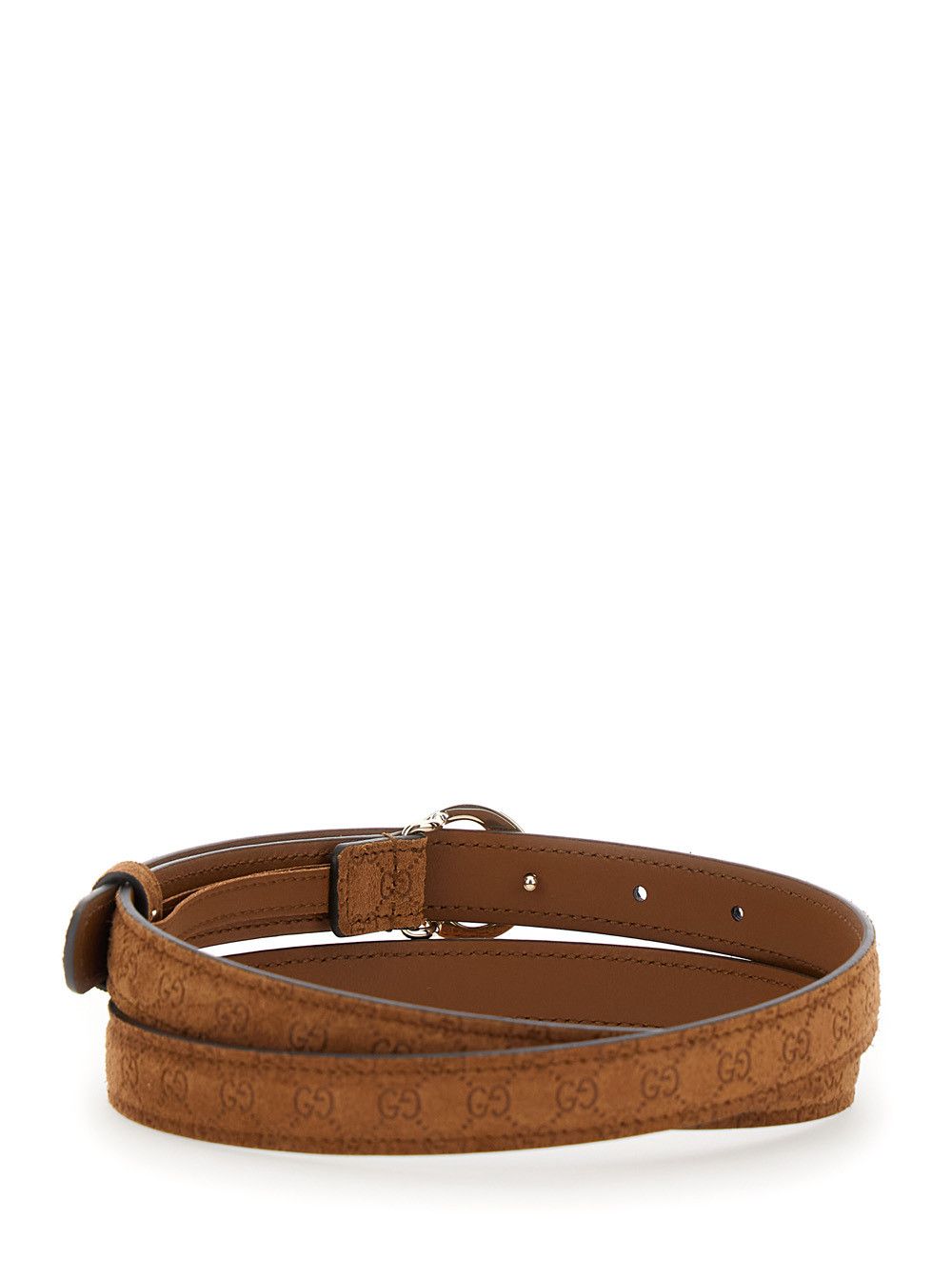 Gucci 'Blondie' Brown Belt with All-Over GG Motif in Suede Woman Size ONE SIZE - 3 Thumbnail