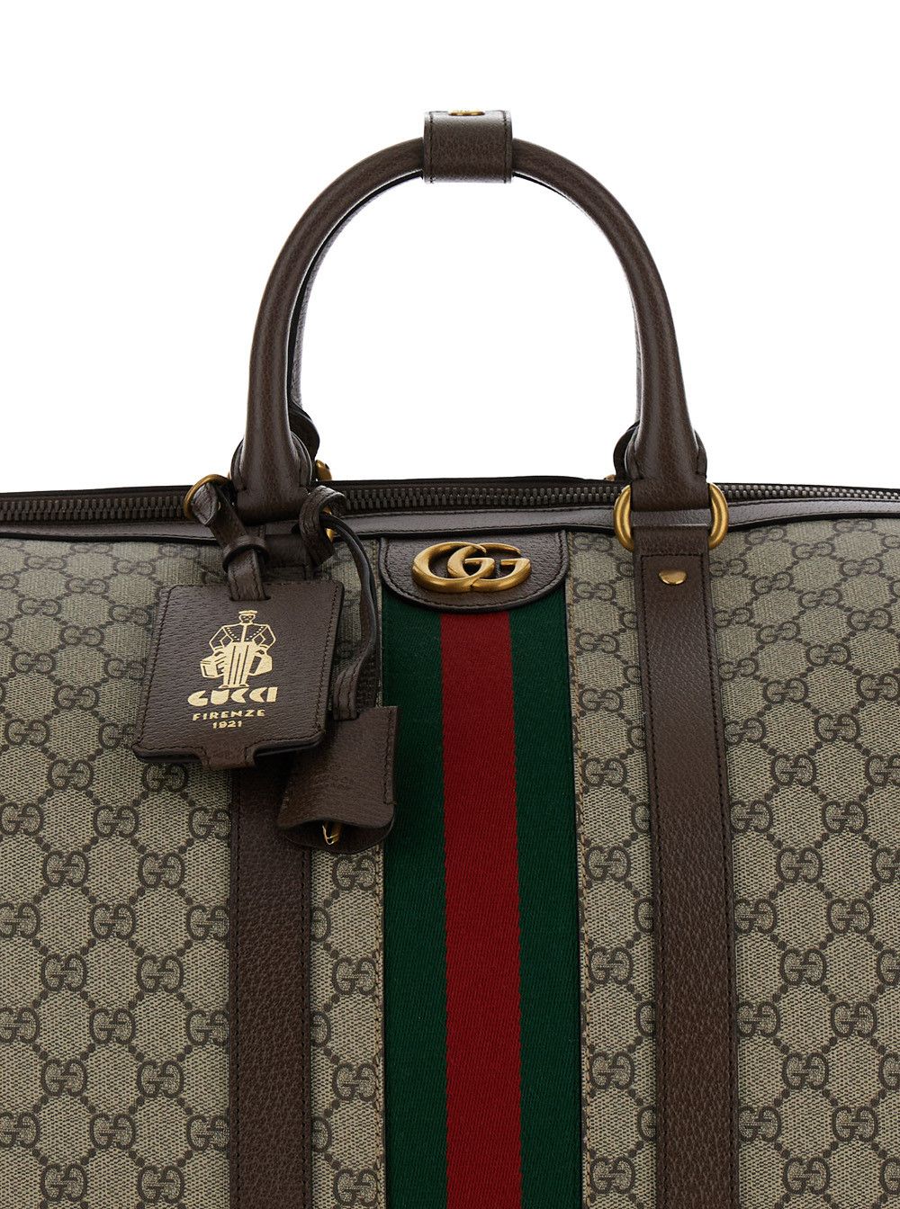 Gucci Beige Travel Bag 'Gucci Savoy Grande' with Web Detail in GG Canvas and Ebony Men Size US M / EU 48-50 / 2 - 5 Thumbnail