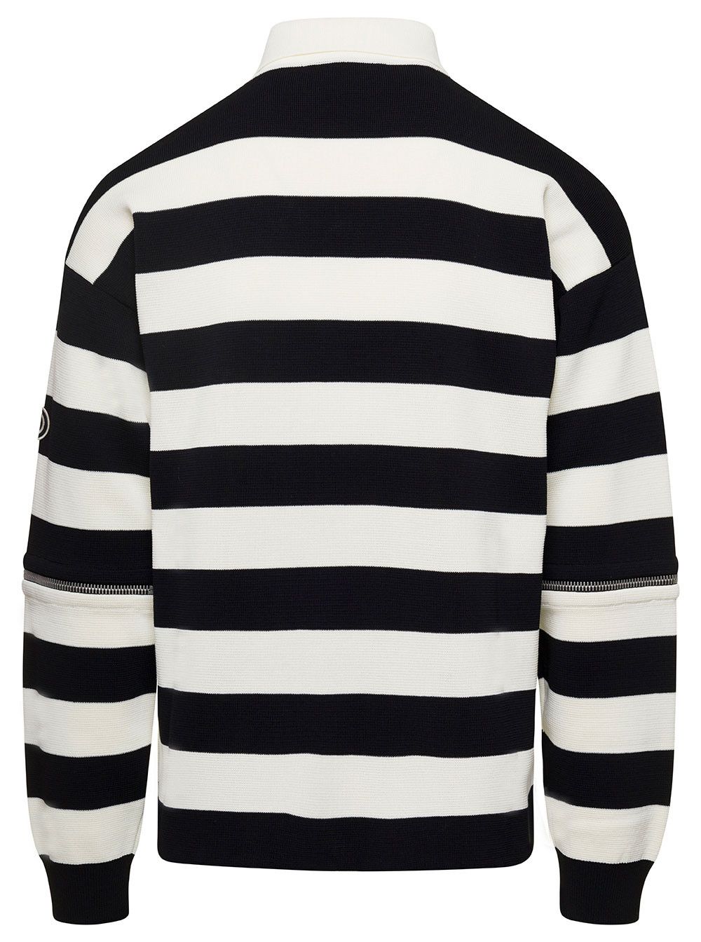 Gucci Striped Black and White Knit Polo with Detachable Sleeves in Cotton Man Size US S / EU 44-46 / 1 - 2 Thumbnail