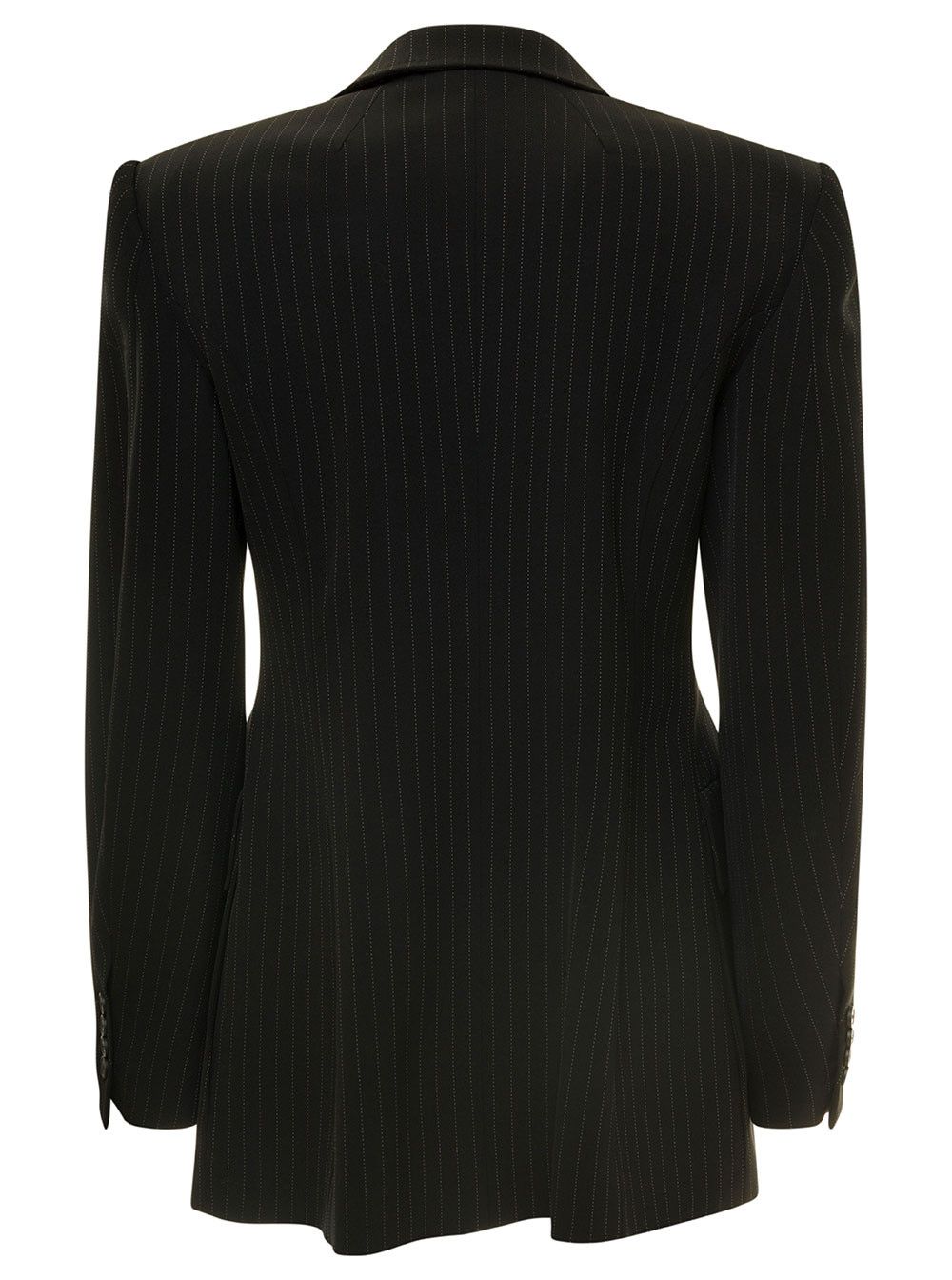 Balenciaga 'Hourglass' Black Pinstripe Single-Breasted Jacket in Stretch Wool Woman Size S / US 4 / IT 40 - 2 Thumbnail