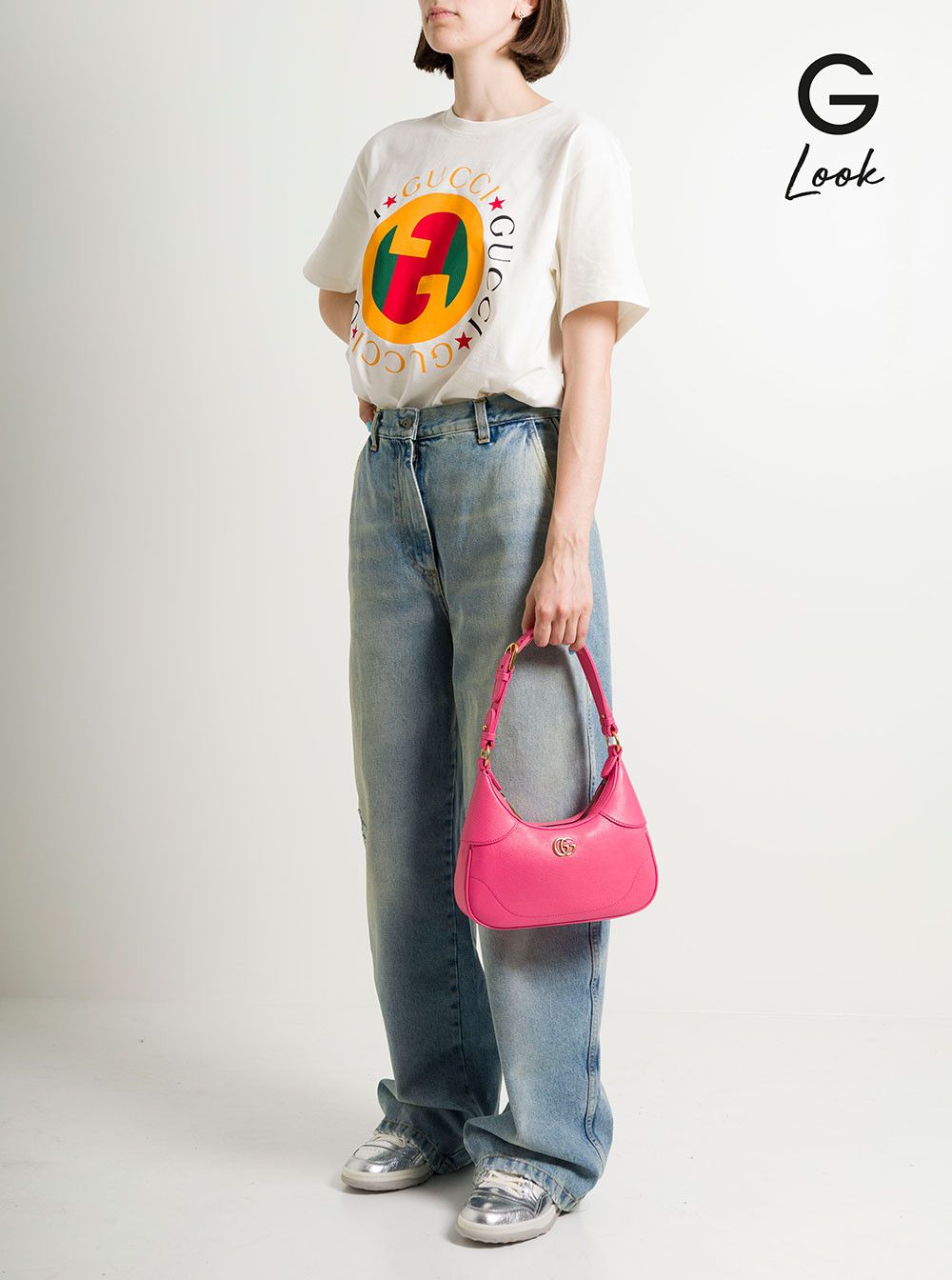 Gucci Small Pink Aphrodite Shoulder Bag in Leather Woman Size ONE SIZE - 5 Thumbnail
