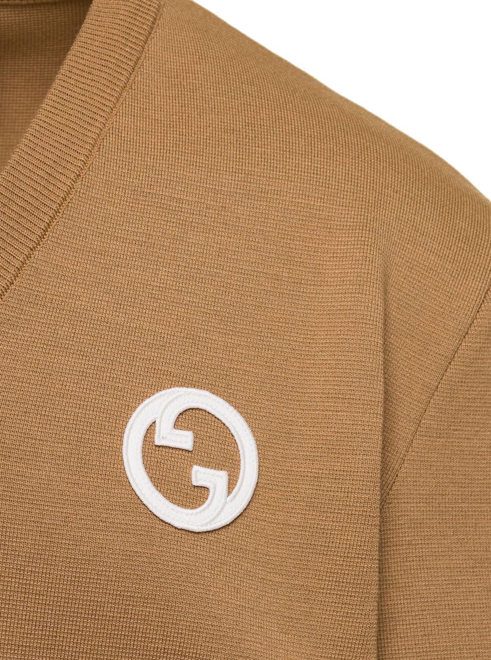 Gucci Beige Sweater with Interlocking G and V Neck in Wool Man Size US L / EU 52-54 / 3 - 3 Thumbnail