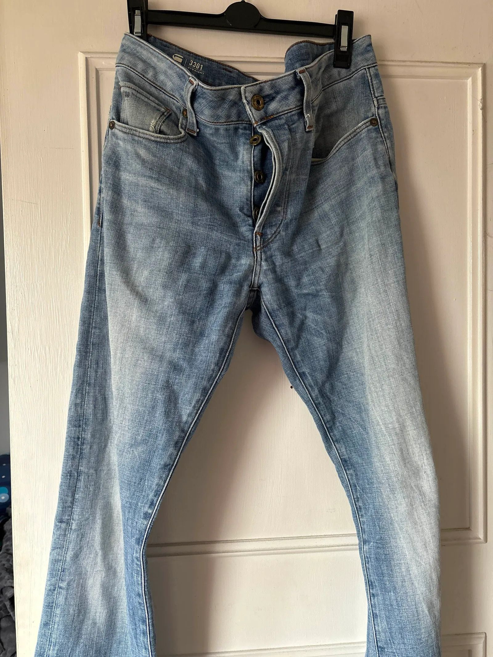 G-Star G STAR RAW 3301 Straight Jeans Size US 30 / EU 46 - 3 Thumbnail