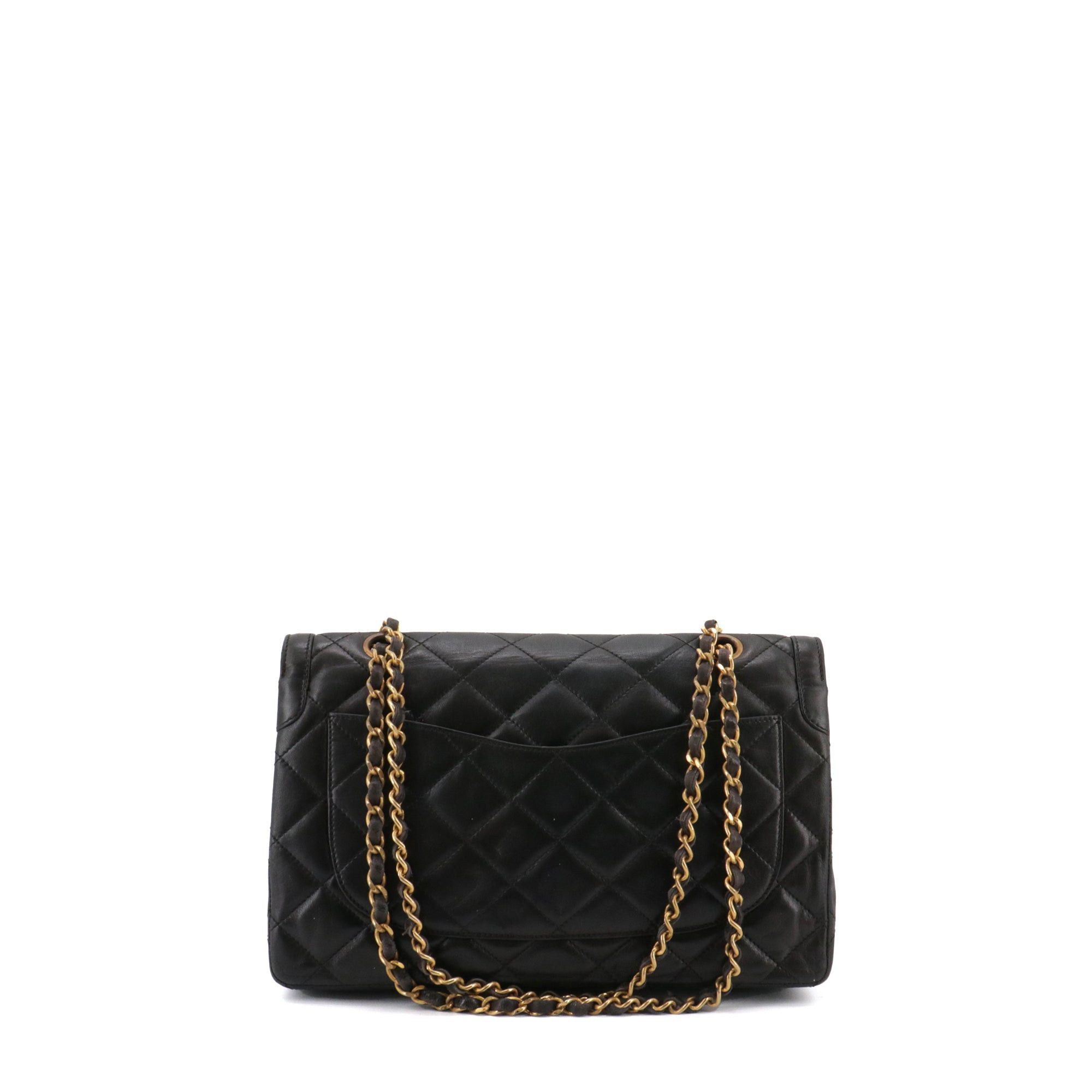 Chanel CHANEL - Chanel Paris Double Flap handbag in vintage black quilted leather Size ONE SIZE - 3 Thumbnail