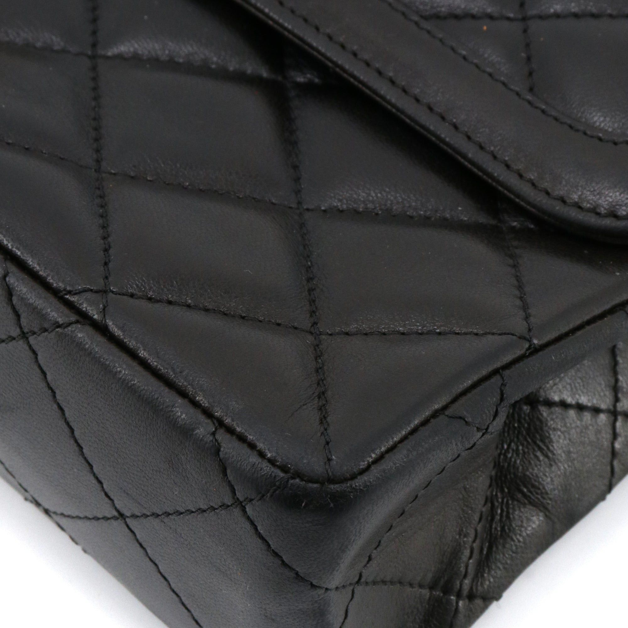 Chanel CHANEL - Chanel Paris Double Flap handbag in vintage black quilted leather Size ONE SIZE - 9 Thumbnail