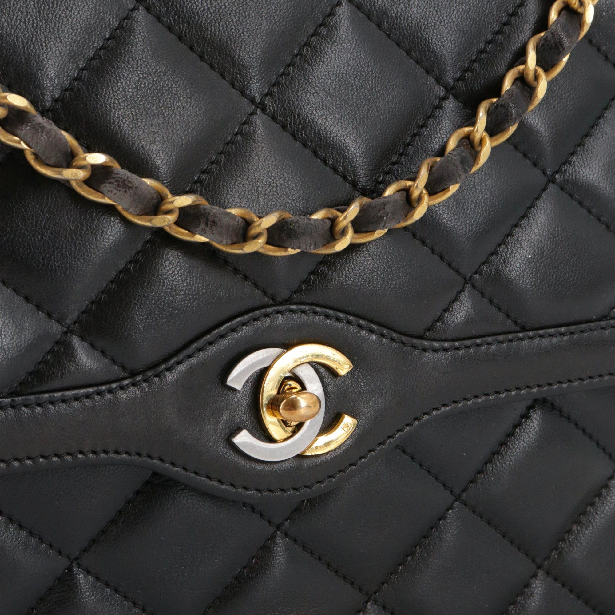 Chanel CHANEL - Chanel Paris Double Flap handbag in vintage black quilted leather Size ONE SIZE - 5 Thumbnail
