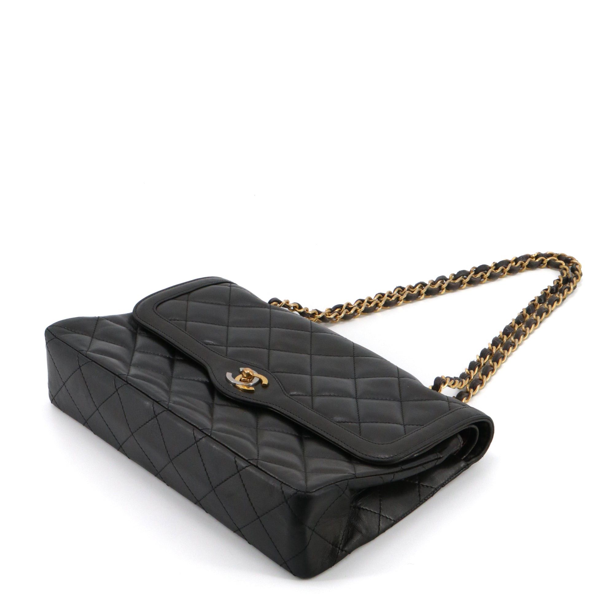 Chanel CHANEL - Chanel Paris Double Flap handbag in vintage black quilted leather Size ONE SIZE - 7 Thumbnail