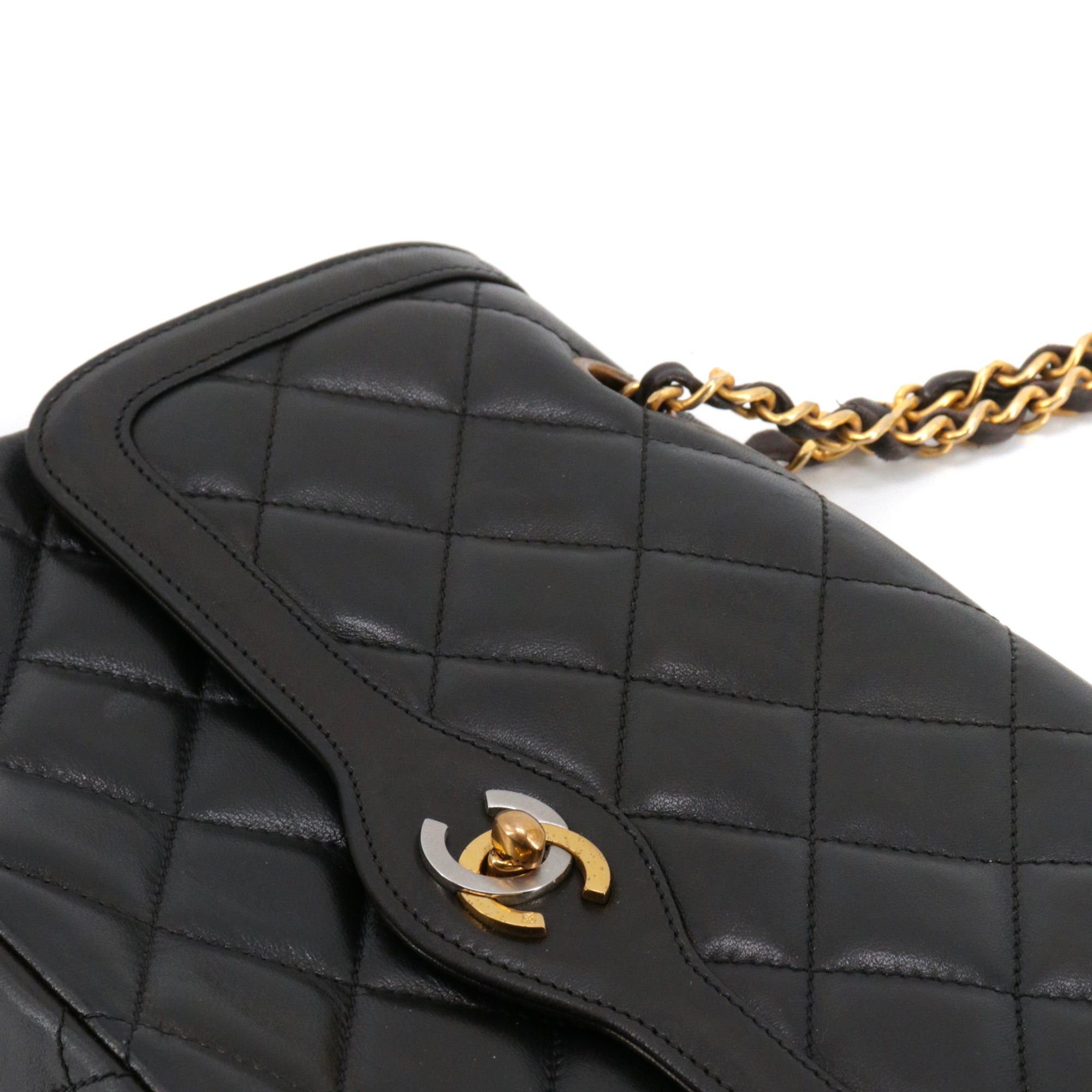 Chanel CHANEL - Chanel Paris Double Flap handbag in vintage black quilted leather Size ONE SIZE - 8 Thumbnail