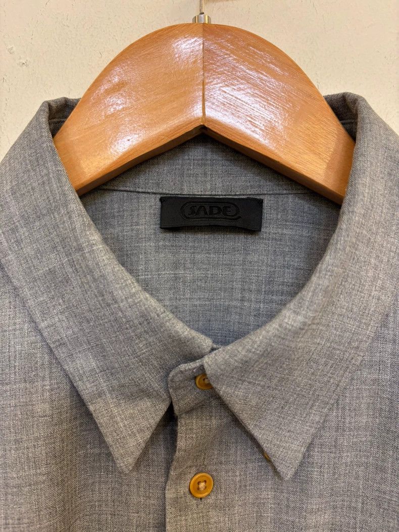 Japanese Brand Stylish Grey Wool Shirt from Japanese Brand Size US M / EU 48-50 / 2 - 2 Thumbnail