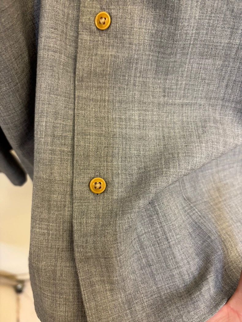 Japanese Brand Stylish Grey Wool Shirt from Japanese Brand Size US M / EU 48-50 / 2 - 7 Thumbnail