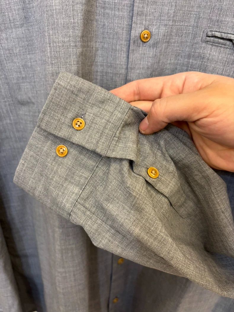 Japanese Brand Stylish Grey Wool Shirt from Japanese Brand Size US M / EU 48-50 / 2 - 6 Thumbnail