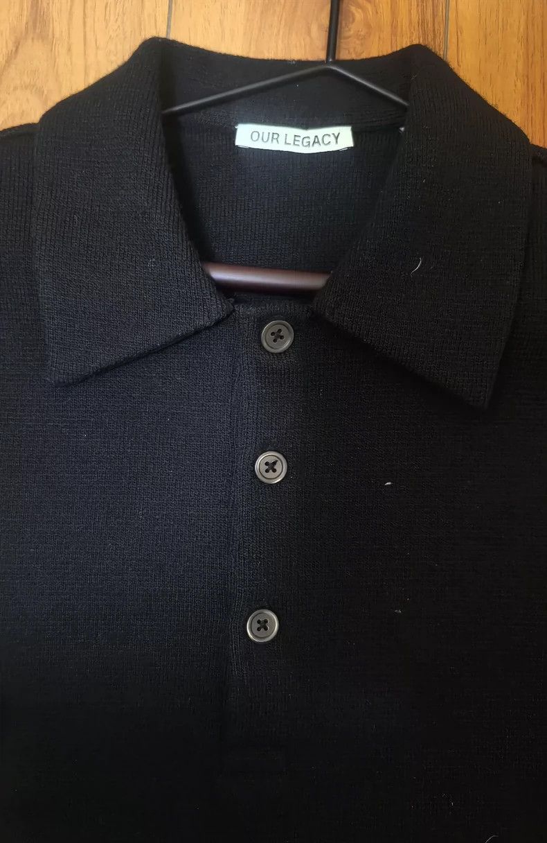 Our Legacy Our Legacy Black Wool Polo Sweater-dmc Size US XXL / EU 58 / 5 - 4 Thumbnail