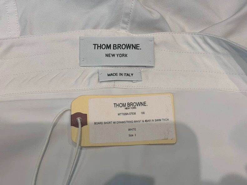 Thom Browne Thom Browne Swim Shorts with Black Stripes-dmc Size US 26 / EU 42 - 4 Thumbnail