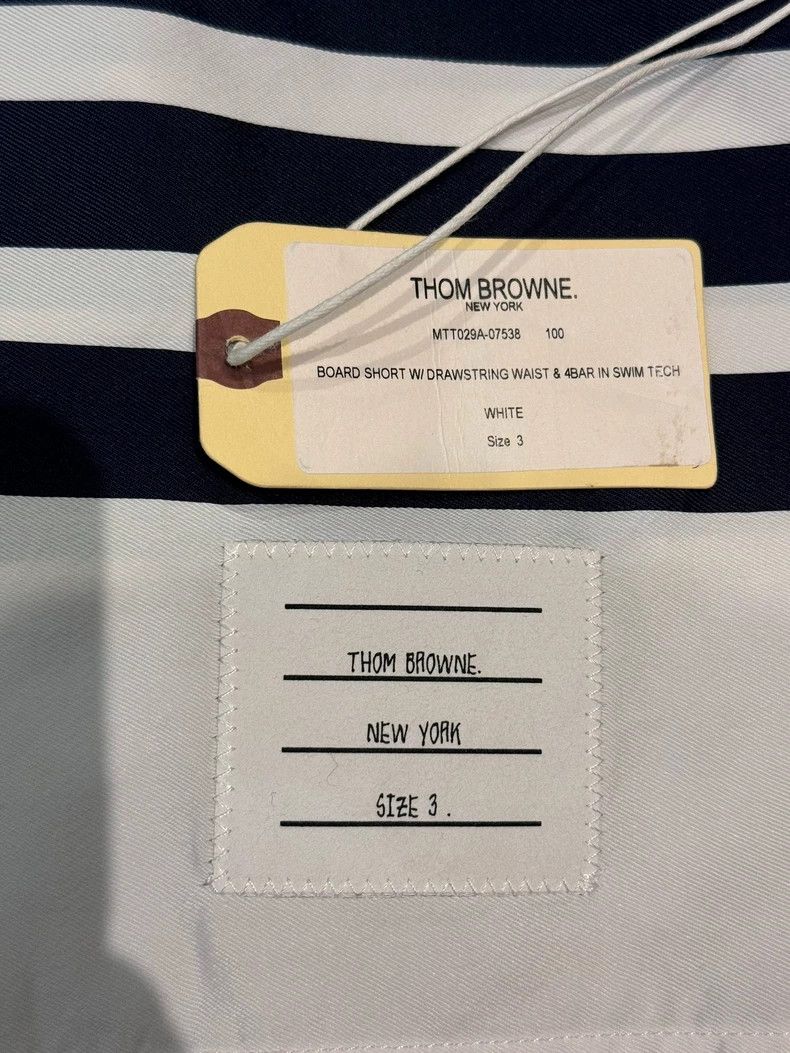 Thom Browne Thom Browne Swim Shorts with Black Stripes-dmc Size US 26 / EU 42 - 5 Thumbnail