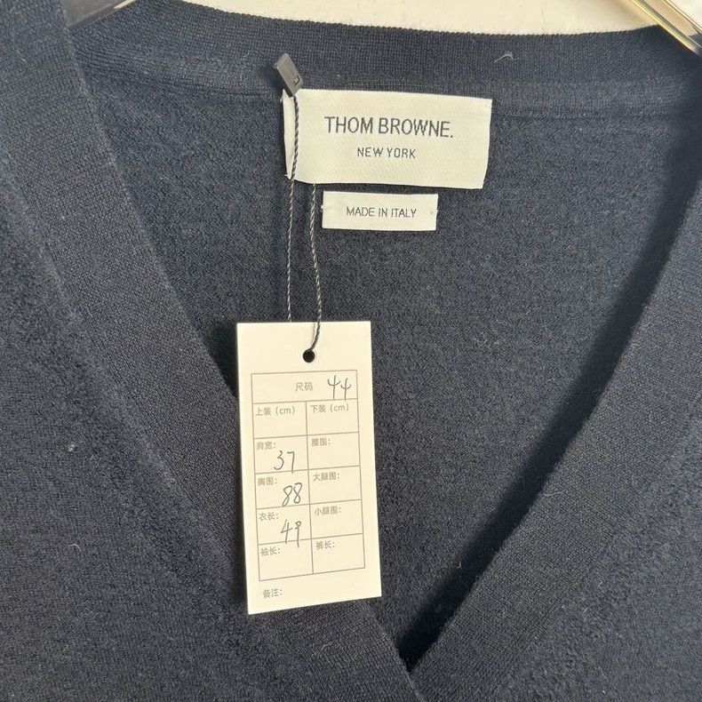 Thom Browne Thom Browne Navy Cardigan with Logo Stripes-dmc Size US XL / EU 56 / 4 - 3 Thumbnail
