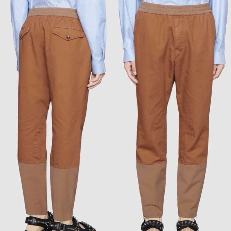 Gucci Gucci Men's Khaki Color Panel Joggers-dmc Size US 31 - 4 Thumbnail