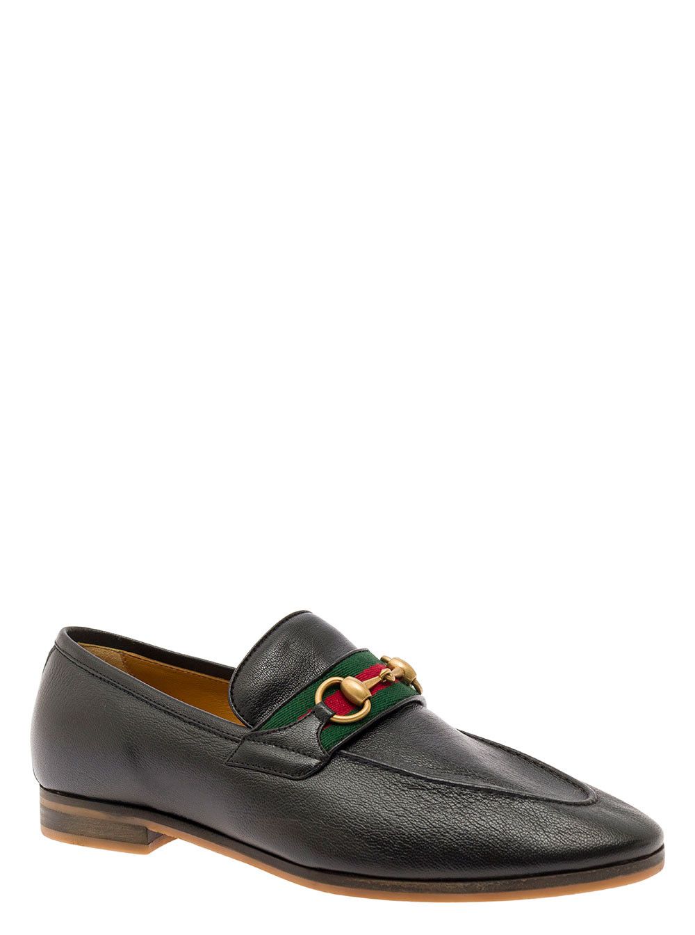 Gucci 'Paride' Black Loafers with Web and Horsebit Detail in Leather Man Size US 7 / EU 40 - 2 Thumbnail
