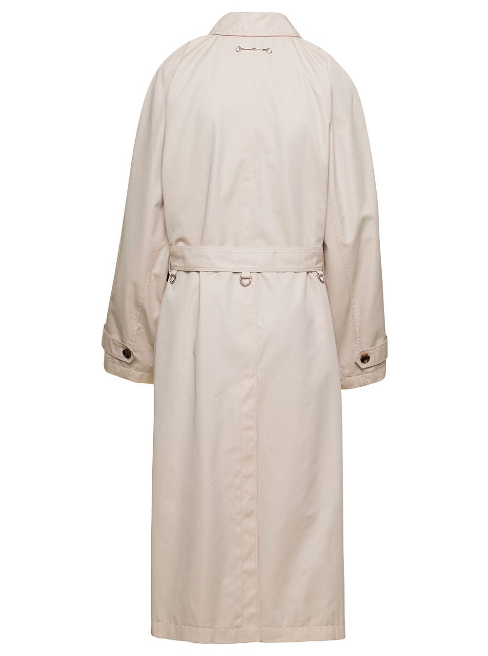 Gucci Beige Single-Breasted Trench Coat with Matching Belt in Cotton Blend Woman Size M / US 6-8 / IT 42-44 - 2 Thumbnail