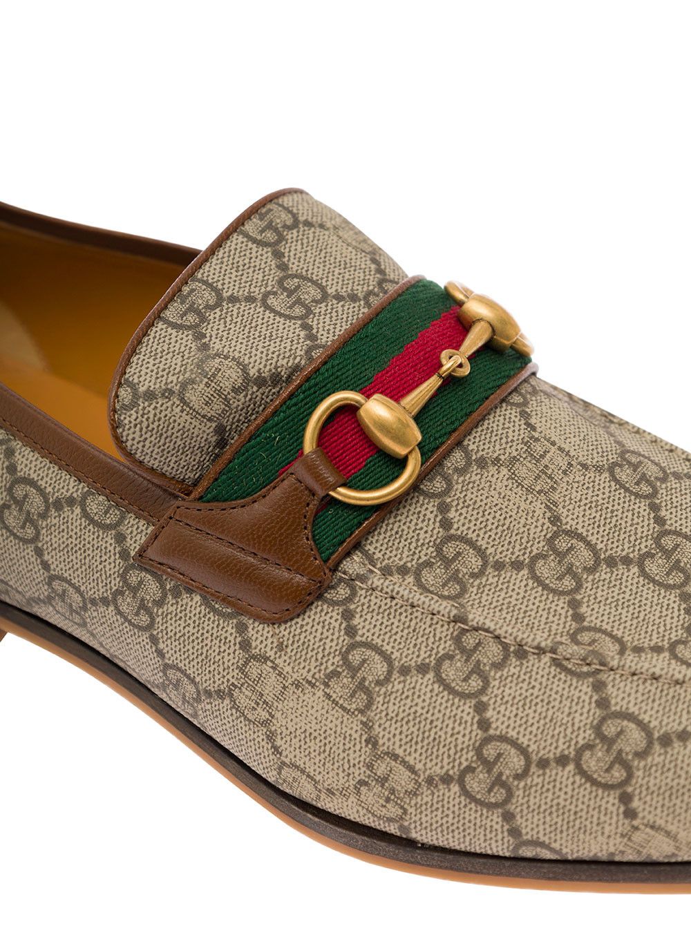 Gucci 'Paride' Beige Loafers with Horsebit and Web Detail in GG Supreme Canvas Man Size US 8 / EU 41 - 4 Thumbnail