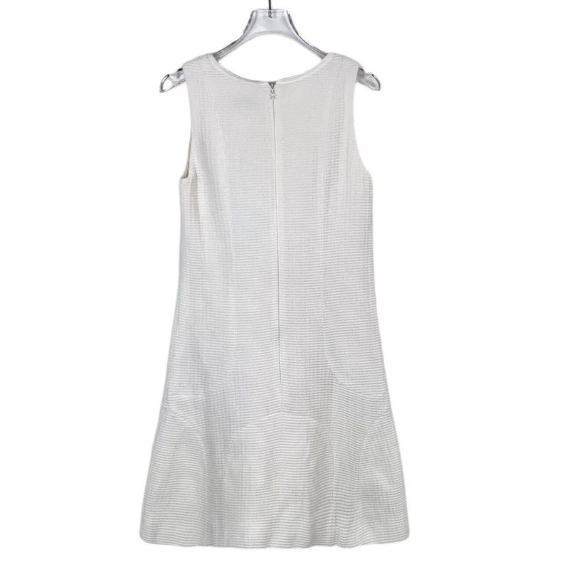 Chanel Chanel Sleeveless Cream Cotton Silk Dress-dmc Size S / US 4 / IT 40 - 2 Thumbnail