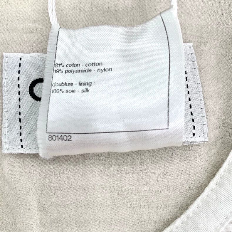 Chanel Chanel Sleeveless Cream Cotton Silk Dress-dmc Size S / US 4 / IT 40 - 7 Thumbnail