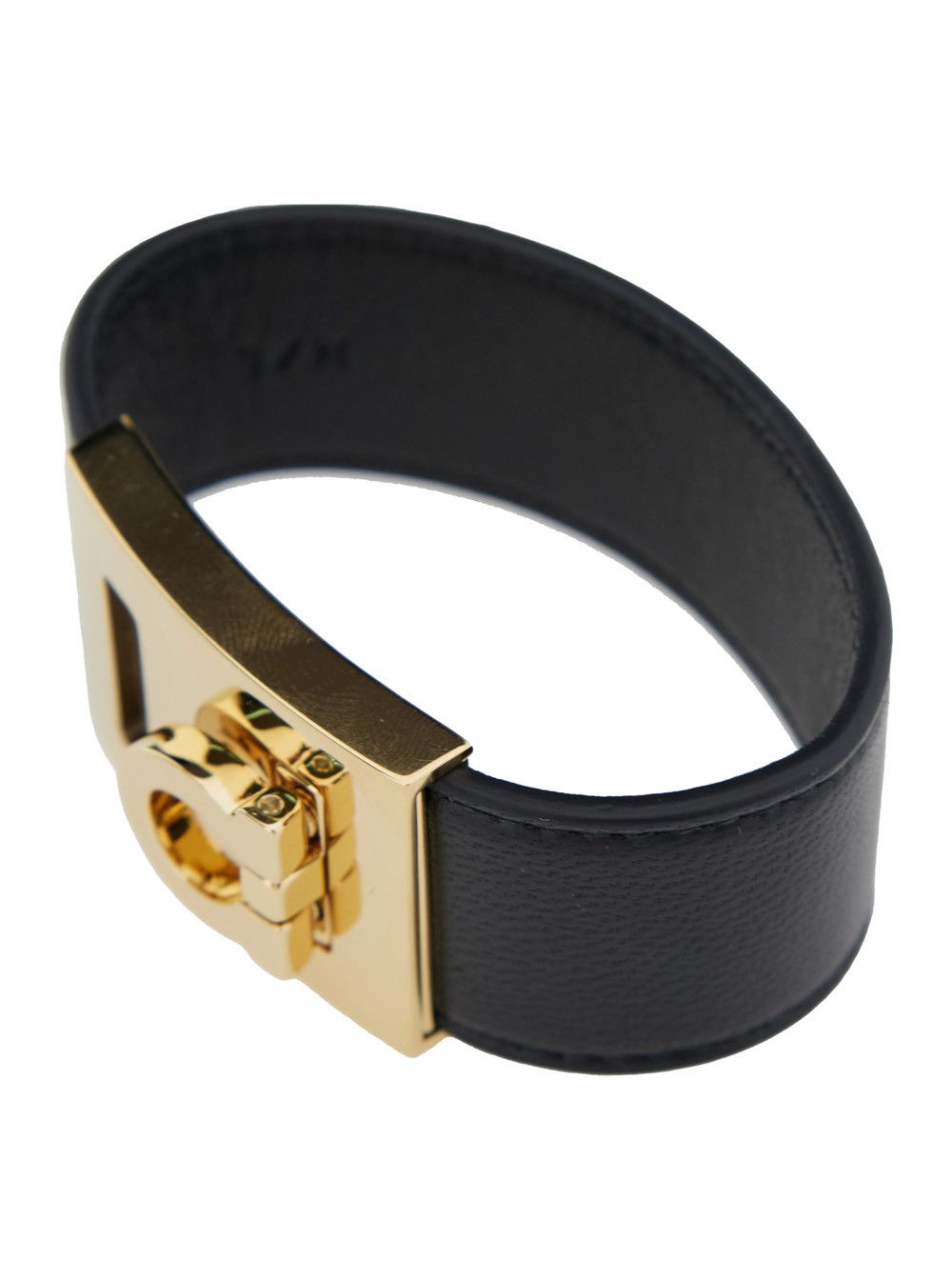 Salvatore Ferragamo 'Hug' Black Bracelet with Gancini Detail in Smooth Leather Woman Size ONE SIZE - 2 Thumbnail