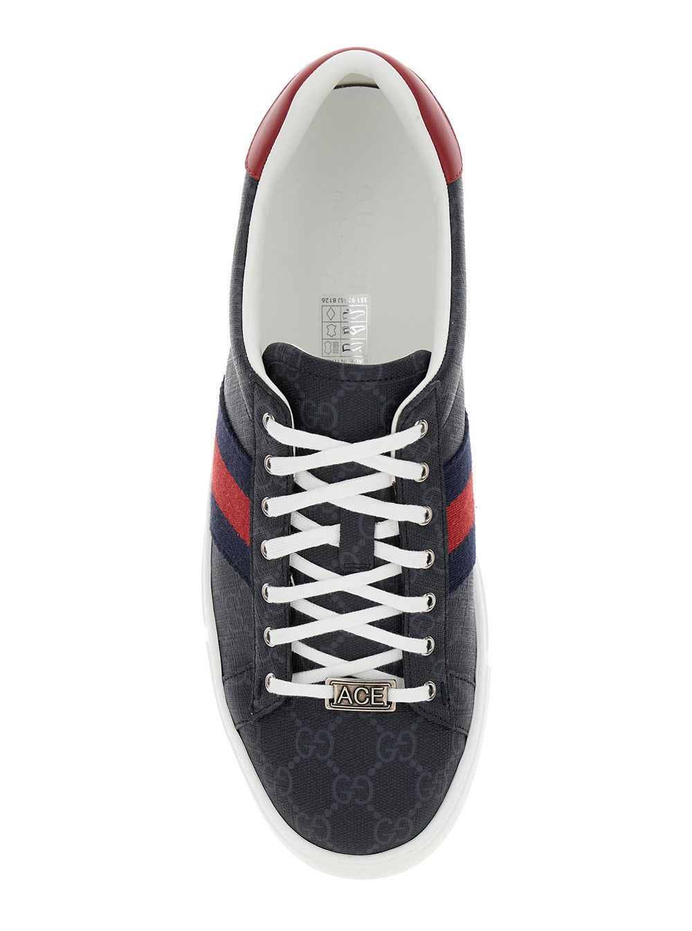 Gucci 'Gucci Ace' Black Low Top Sneakers with Web Detail GG Supreme Canvas Man Size US 12 / EU 45 - 4 Thumbnail