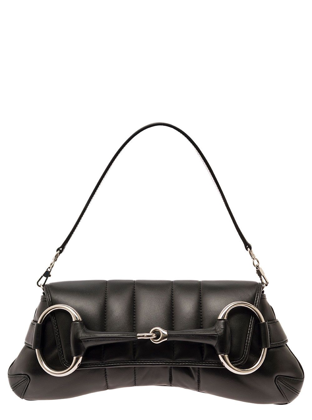 Gucci 'Medium Gucci Horsebit' Black Shoulder Bag with Maxi Horsebit in Leather Woman Size ONE SIZE - 4 Thumbnail