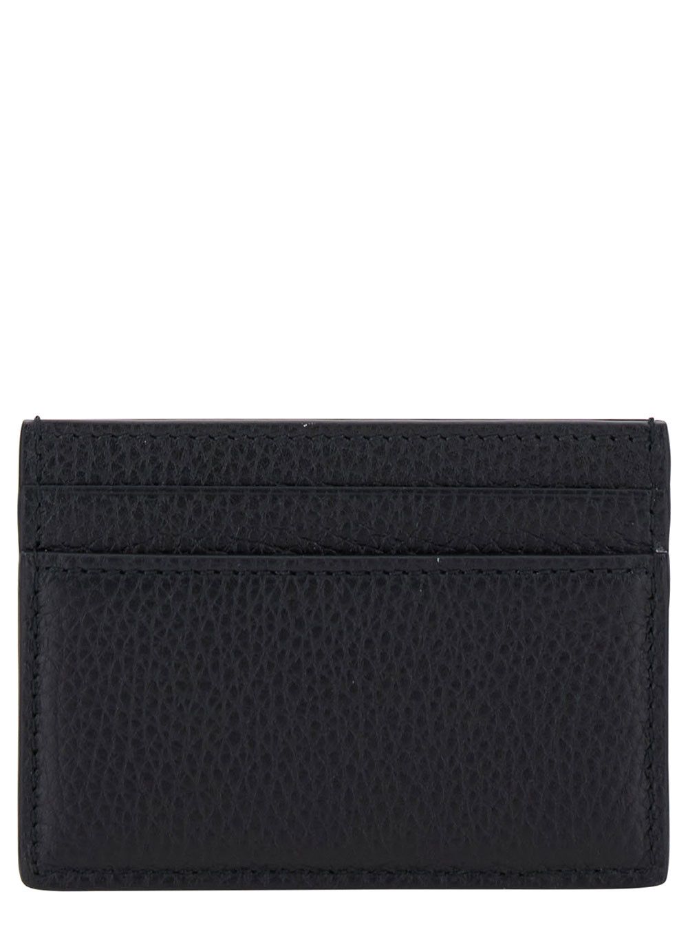 Gucci Black Card Holder with Logo Lettering Detail on the Front in Grained Leather for Men Size ONE SIZE - 3 Thumbnail
