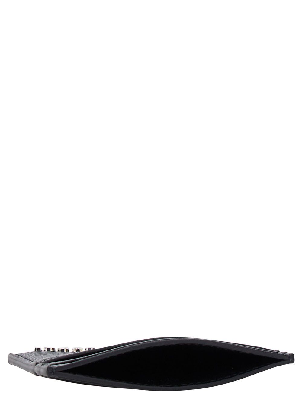 Gucci Black Card Holder with Logo Lettering Detail on the Front in Grained Leather for Men Size ONE SIZE - 4 Thumbnail