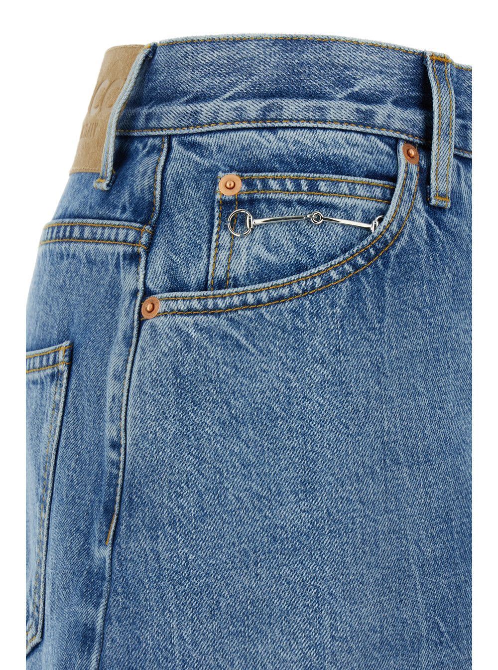Gucci Light Blue Denim Midi Skirt with Horsebit in Cotton Woman Size 28" / US 6 / IT 42 - 3 Thumbnail