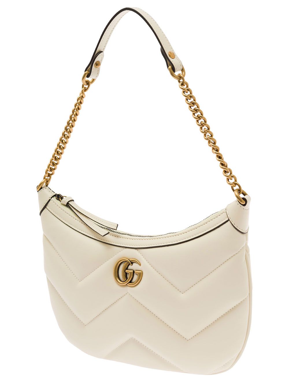 Gucci 'Small GG Marmont' White Shoulder Bag in Matelassé Leather with Chevron Motif Woman Size ONE SIZE - 2 Thumbnail
