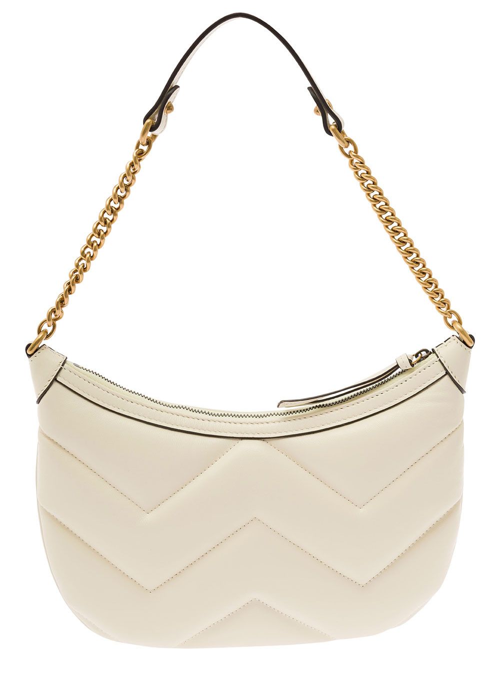 Gucci 'Small GG Marmont' White Shoulder Bag in Matelassé Leather with Chevron Motif Woman Size ONE SIZE - 4 Thumbnail