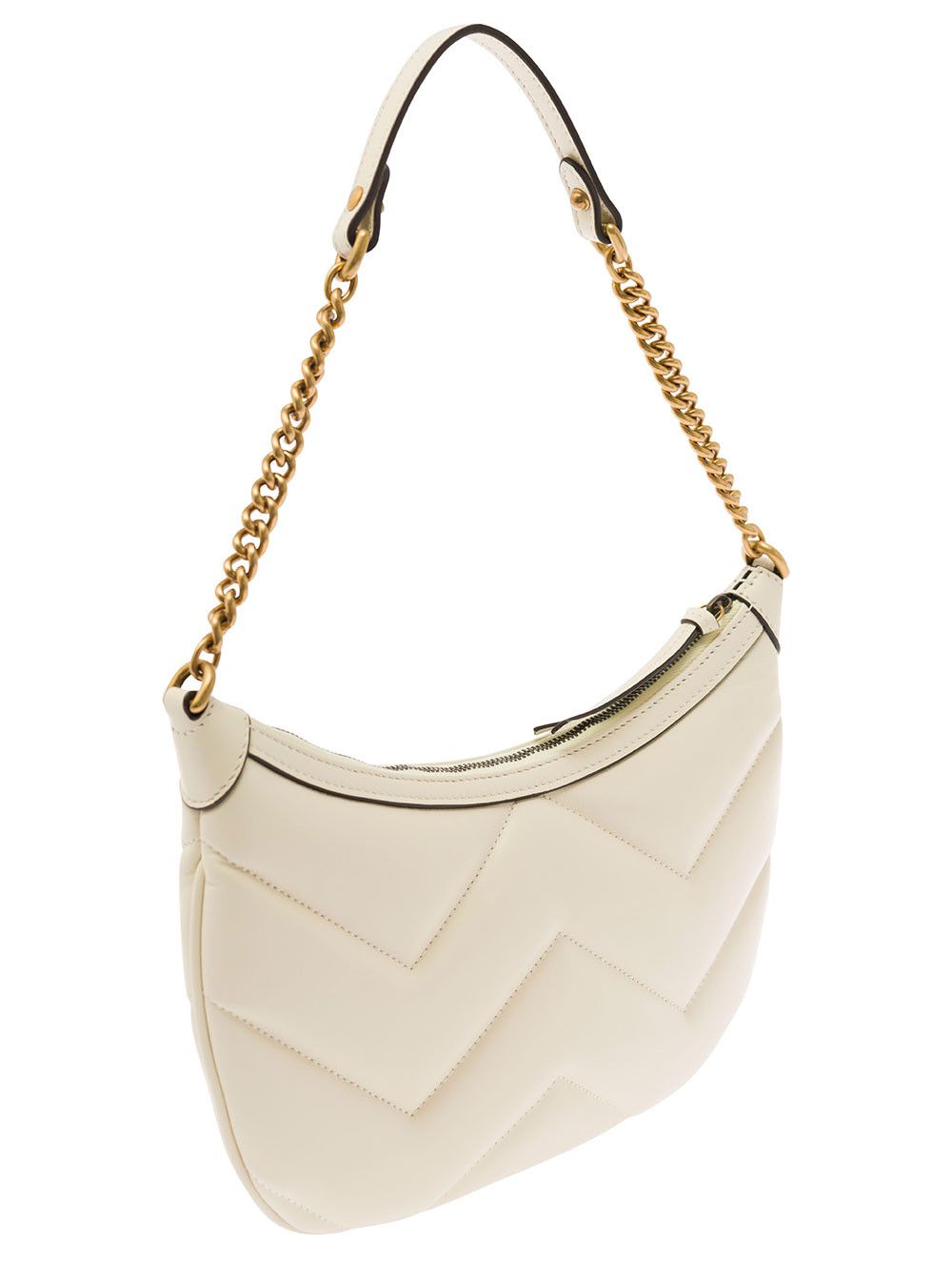 Gucci 'Small GG Marmont' White Shoulder Bag in Matelassé Leather with Chevron Motif Woman Size ONE SIZE - 3 Thumbnail