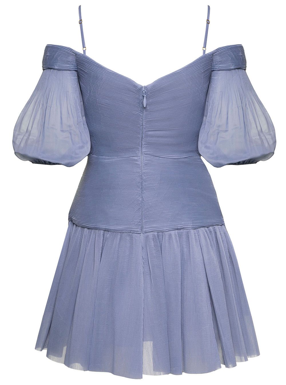 Zimmermann Light-Blue Pleated Mini Dress in Chiffon Woman Size S / US 4 / IT 40 - 2 Thumbnail