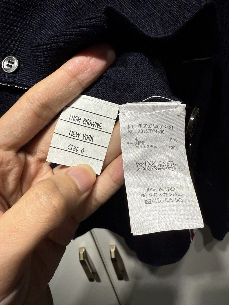 Thom Browne Thom Browne Navy Wool Cardigan with Stripes-dmc Size US M / EU 48-50 / 2 - 5 Thumbnail