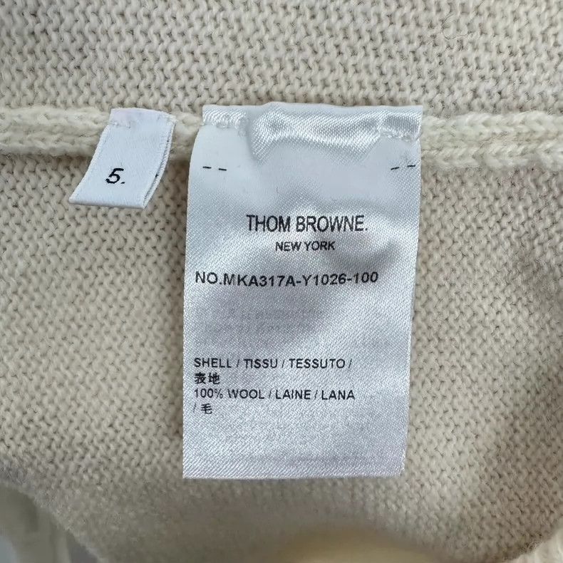 Thom Browne Thom Browne Cream Striped Wool Sweater-dmc Size US M / EU 48-50 / 2 - 4 Thumbnail